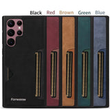 Retro Leather Wallet Samsung Case