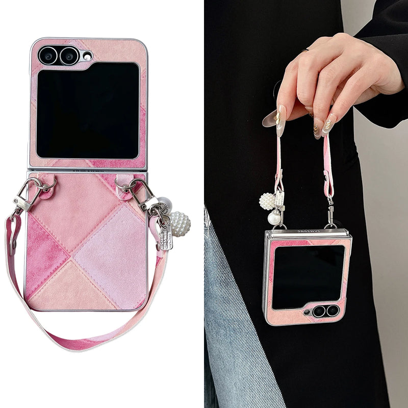 Stitching Leather Bracelet Samsung Galaxy Z Fold Case