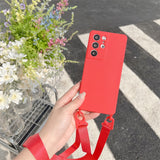 Shockproof Crossbody Lanyard Samsung Cases - CaseShoppe Samsung S23 Ultra / Red