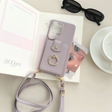 Crossbody Lanyard Ring Card Slots Samsung Galaxy Case