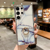 Marble Diamond Metal Ring Holder Samsung Cases - CaseShoppe Samsung A53 5G / A2