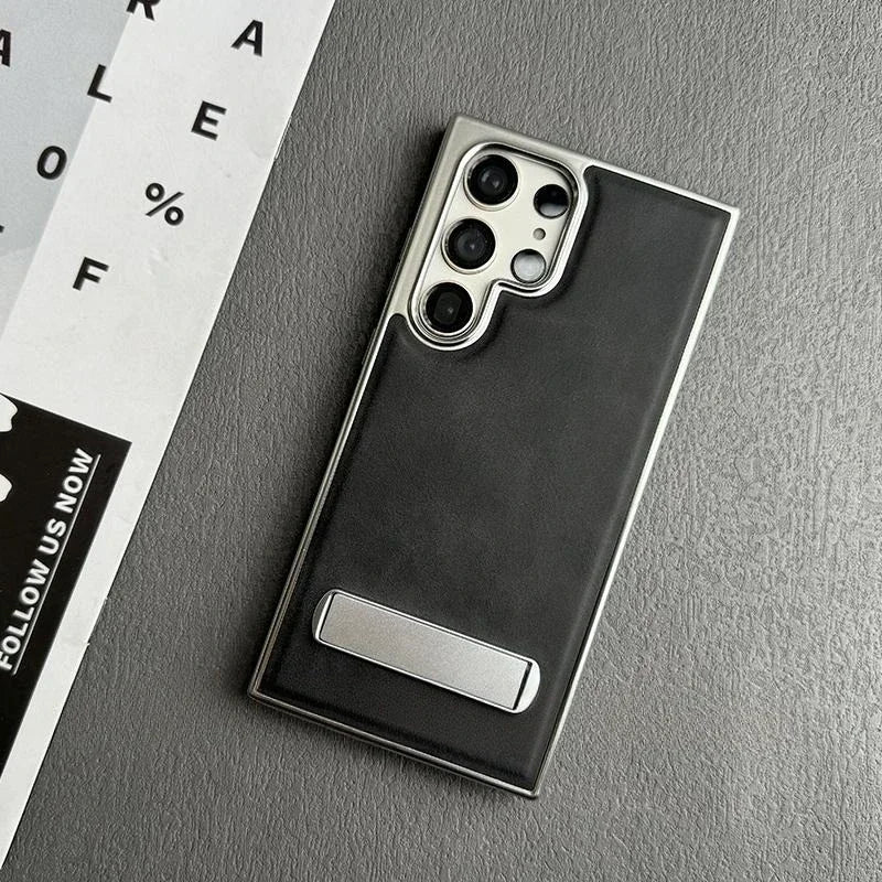S25 Ultra Business Plating Leather Samsung Cases