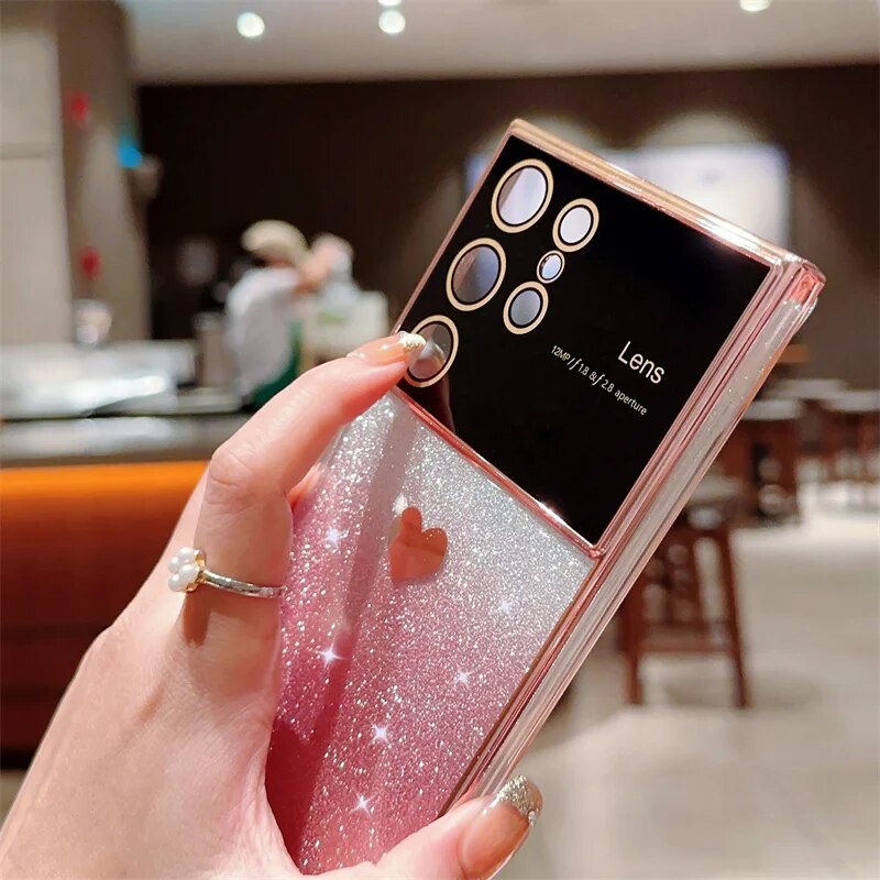 Cute Heart Bling Glitter Samsung Case