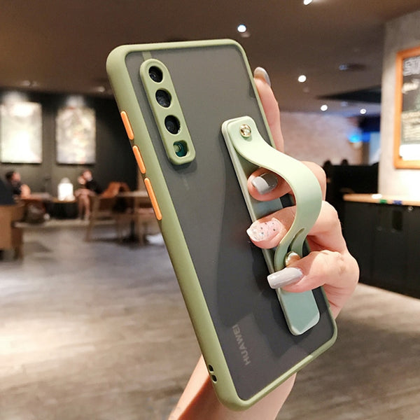 Matte Shockproof Samsung Cases with Wrist Strap - CaseShoppe Samsung S23 Ultra / Light Green