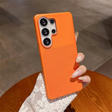 Luxury Matte Metal Litchi Texture Samsung Case