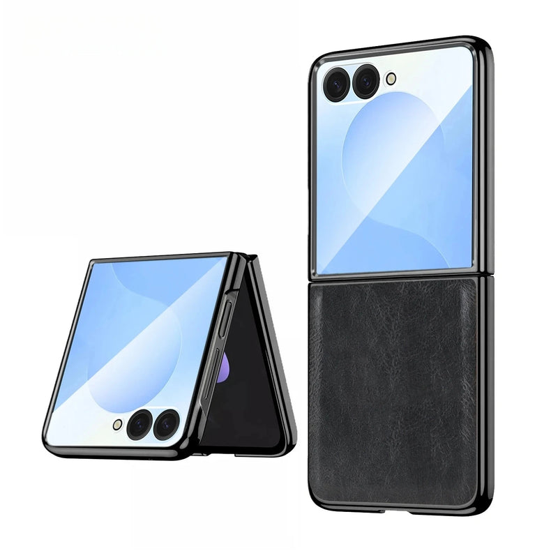 Luxury Leather Plating Samsung Galaxy Z Flip Cases