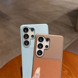 Luxury Matte Metal Litchi Texture Samsung Case