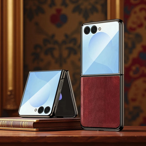 Luxury Leather Plating Samsung Galaxy Z Flip Cases