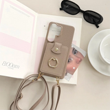 Crossbody Lanyard Ring Card Slots Samsung Galaxy Case