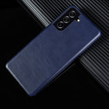 Hand Made Leather Samsung Cases - CaseShoppe Samsung S21 FE 5G / Navy