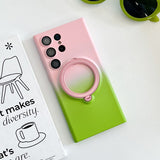 Gradient MagSafe Samsung Cases with Stand Holder - CaseShoppe Samsung S23 / Pink Green