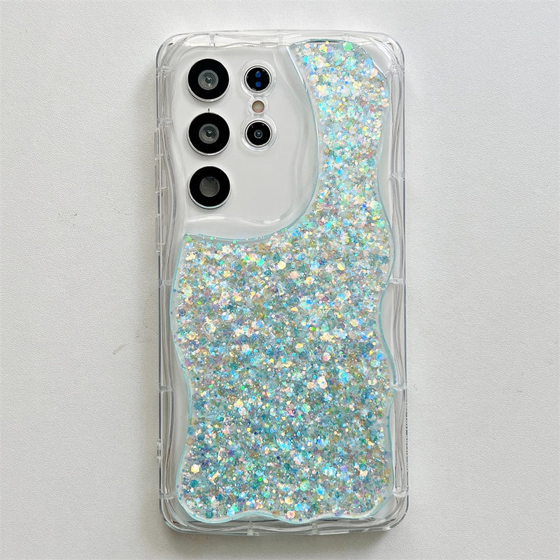 Luxury Glitter Clear Samsung Galaxy Cases - CaseShoppe For Samsung S23 / Light Blue