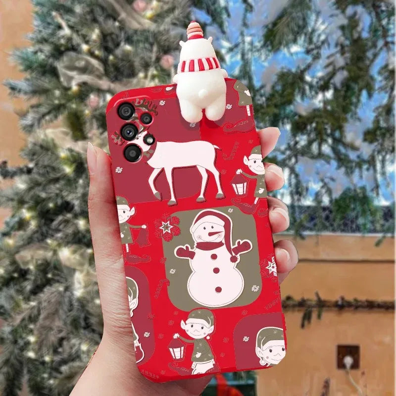 3D Reindeer Santa Snowman Christmas Samsung Galaxy Cases