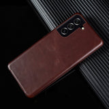 Hand Made Leather Samsung Cases - CaseShoppe Samsung S21 FE 5G / Dark Brown