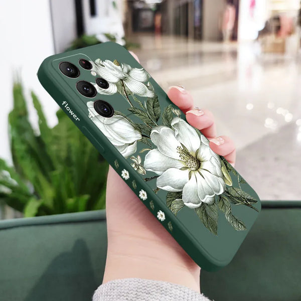 Wild Flowers Samsung Case - CaseShoppe Samsung S23 Ultra / Dark Green