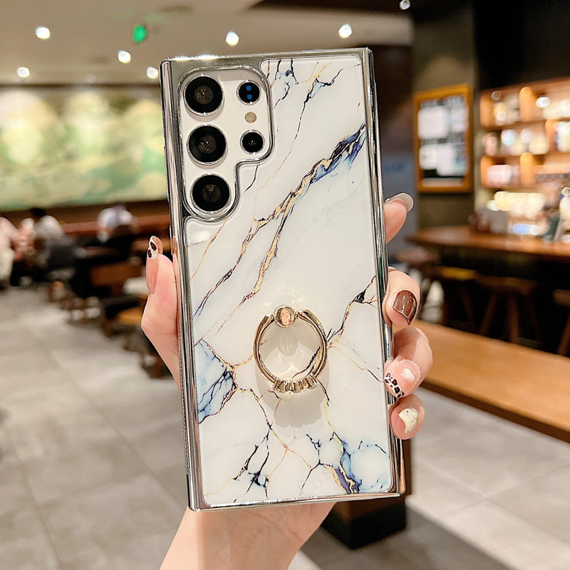 Marble Diamond Metal Ring Holder Samsung Cases - CaseShoppe Samsung A53 5G / A3