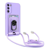 Magnetic Samsung Galaxy Cases with Lanyard Wallet - CaseShoppe For Samsung S23 / Purple