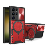 Shockproof Magnetic Samsung Cases with Stand Holder - CaseShoppe Samsung S23 Ultra / Red