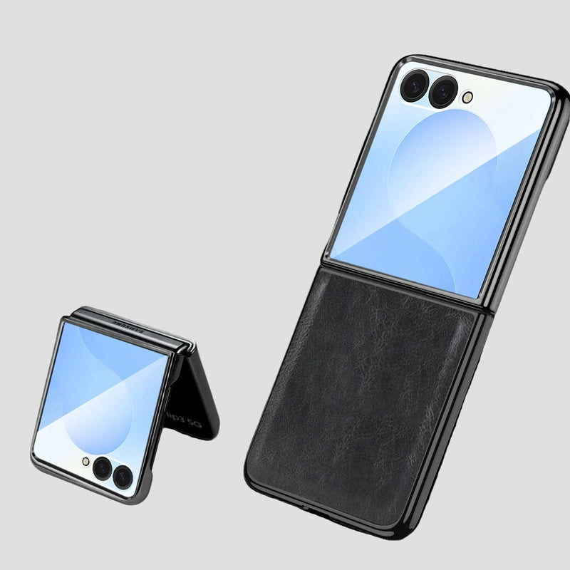 Luxury Leather Plating Samsung Galaxy Z Flip Cases
