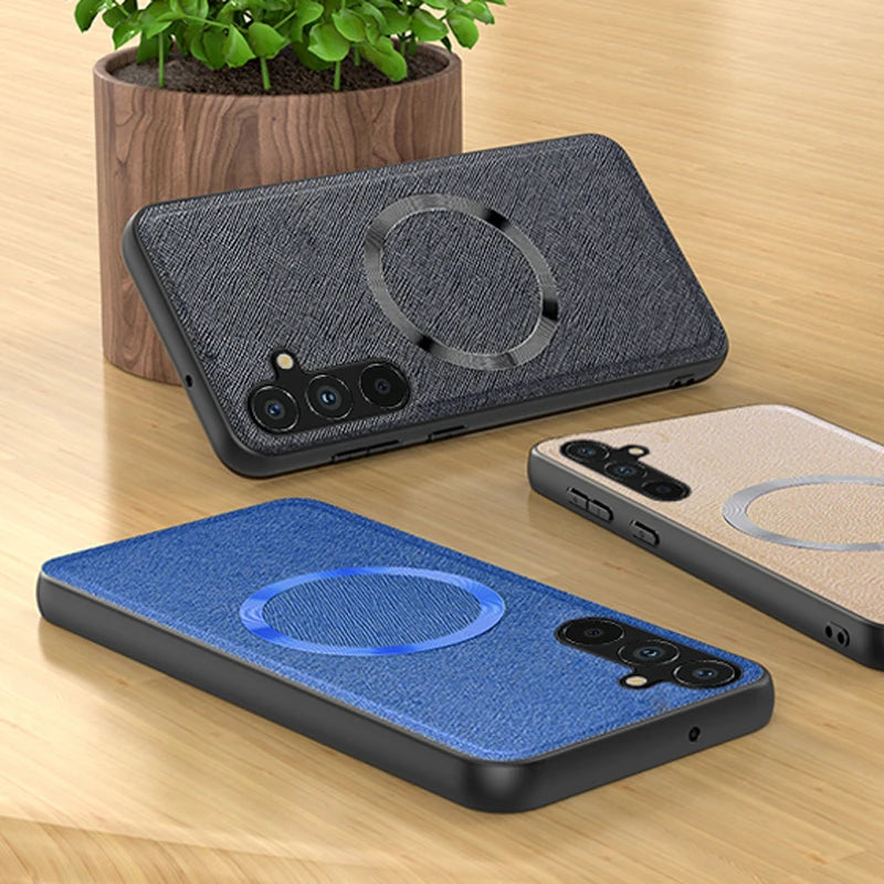 Luxury Nylon Cloth Magsafe Samsung Cases
