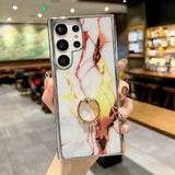 Marble Diamond Metal Ring Holder Samsung Cases - CaseShoppe Samsung A53 5G / A8