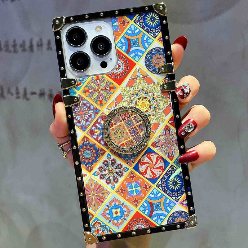 Luxury Print Plated Flower Samsung Galaxy Cases - CaseShoppe For Samsung S23 / 2