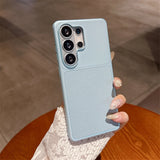Luxury Matte Metal Litchi Texture Samsung Case