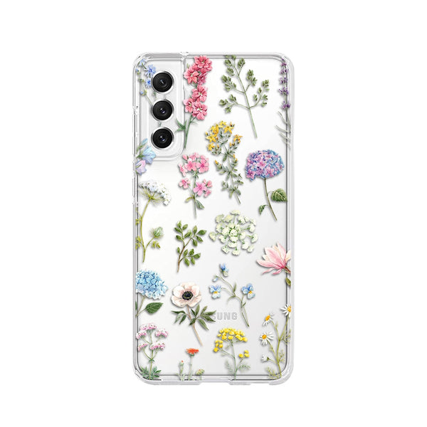 Flower pattern Transparent Samsung Galaxy Cases - CaseShoppe For Samsung S23 Ultra / C