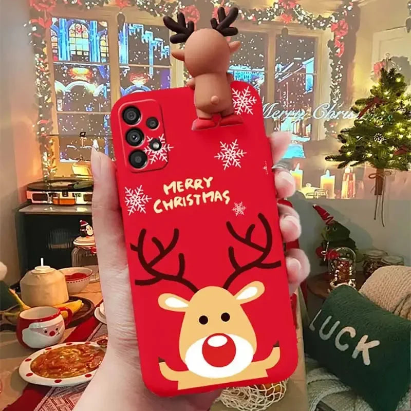 Christmas 3D Bear Santa Reindeer Samsung Galaxy Cases