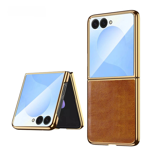 Luxury Leather Plating Samsung Galaxy Z Flip Cases