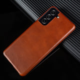 Hand Made Leather Samsung Cases - CaseShoppe Samsung S21 FE 5G / Brown