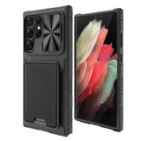 Rugged Shockproof Samsung Galaxy Cases with Wallet - CaseShoppe For Samsung Galaxy S23 Ultra / Black