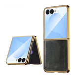 Luxury Leather Plating Samsung Galaxy Z Flip Cases