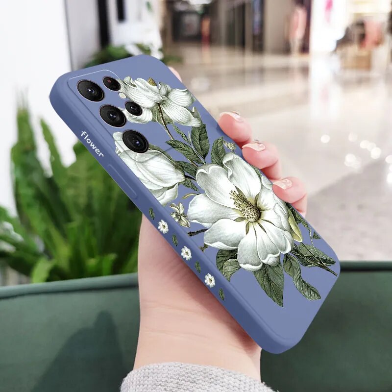 Wild Flowers Samsung Case - CaseShoppe Samsung S23 Ultra / Light Blue