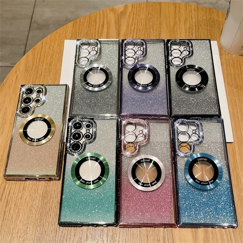 Luxury Diamond Frame Magnetic Samsung Case
