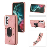 Ring Bracket Samsung Galaxy Leather Wallet Case - CaseShoppe For Samsung S20 / Pink