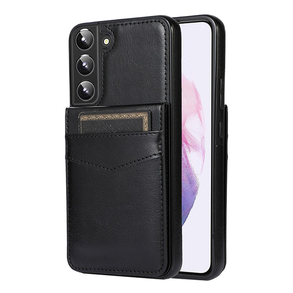 Wallet Card Shock Flip Samsung Galaxy Cases - CaseShoppe For Samsung S23 Ultra / Black