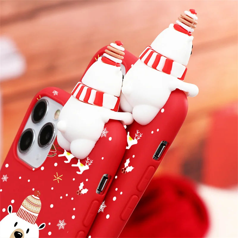 Christmas 3D Bear Santa Reindeer Samsung Galaxy Cases