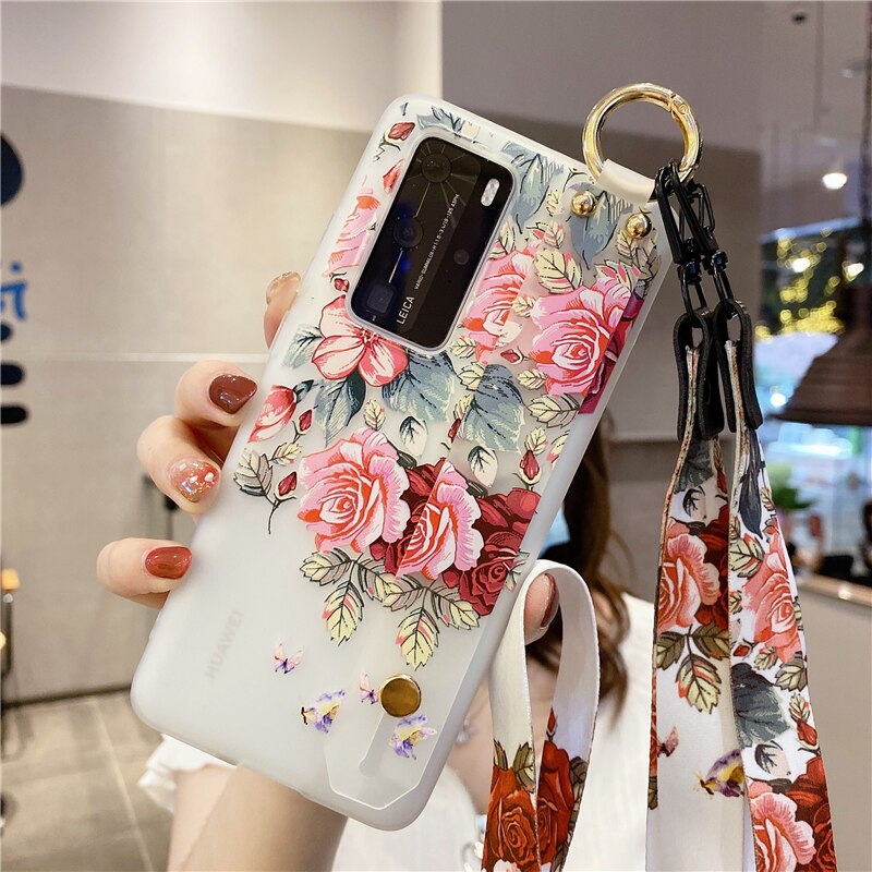 Luxury 3D Relief Flower Samsung Galaxy Cases - CaseShoppe For Samsung S23 / 0H6 / With two lanyards