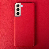 Litchi Texture Samsung Galaxy Cases - CaseShoppe For Samsung S23 Ultra / Red