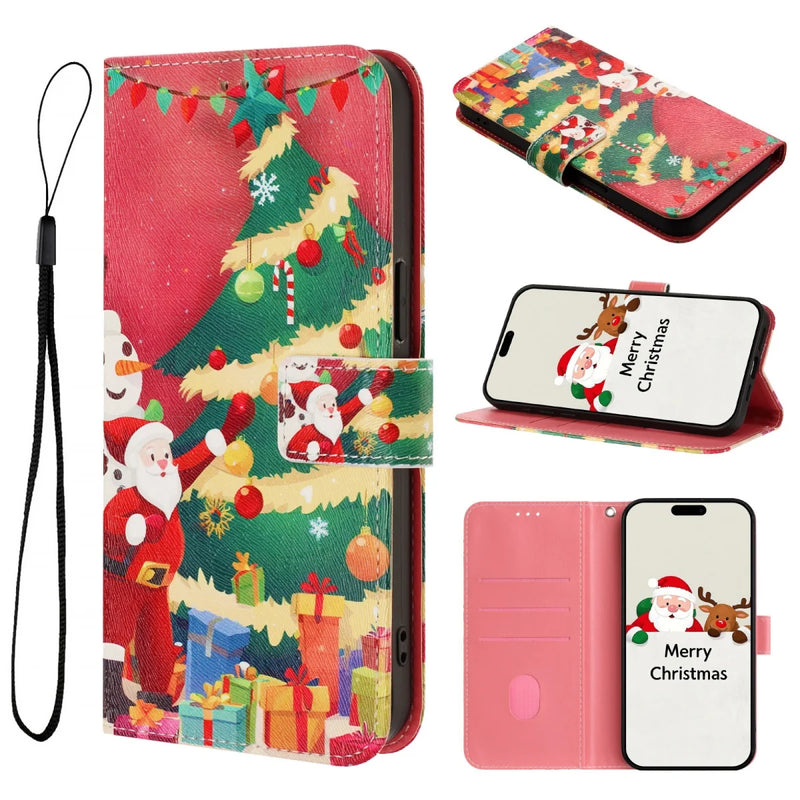 Christmas Leather Covers Samsung Galaxy Cases