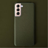 Litchi Texture Samsung Galaxy Cases - CaseShoppe For Samsung S23 Ultra / Green
