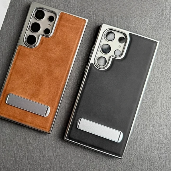 S25 Ultra Business Plating Leather Samsung Cases