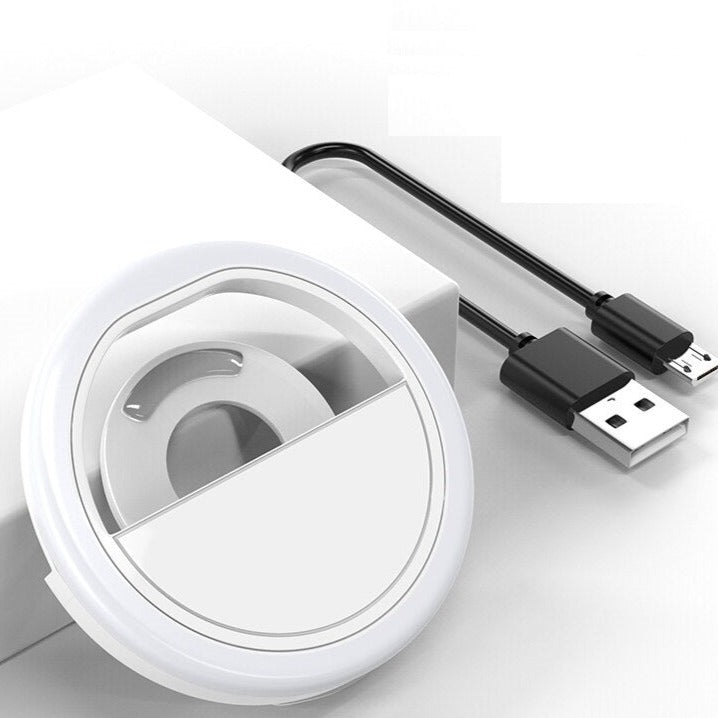 LED Selfie Ring with USB Charger - CaseShoppe White