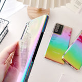 Rainbow Gradient Laser Clear Samsung Cases - CaseShoppe