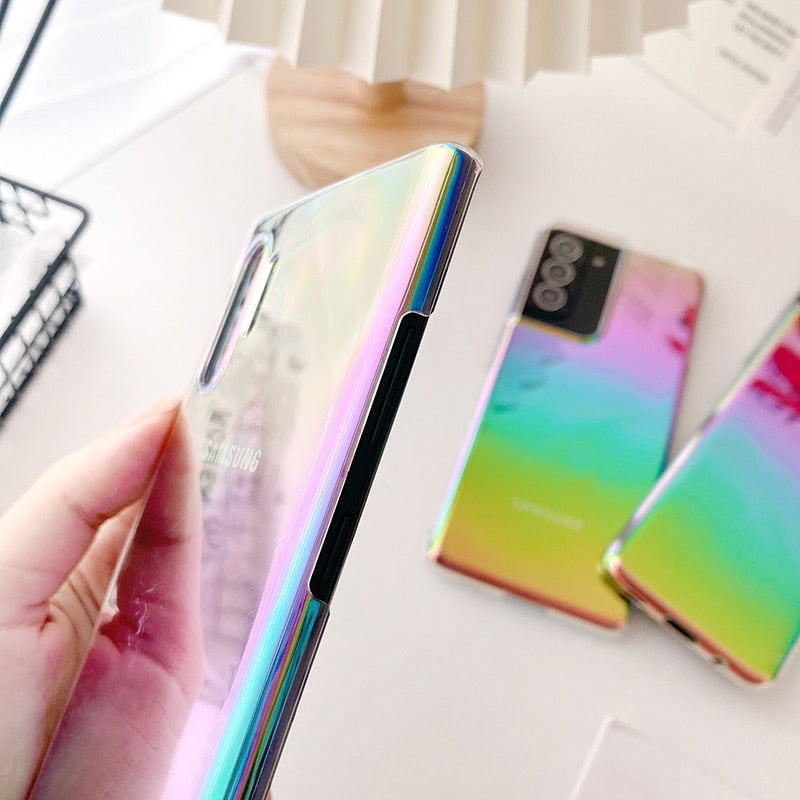 Rainbow Gradient Laser Clear Samsung Cases - CaseShoppe