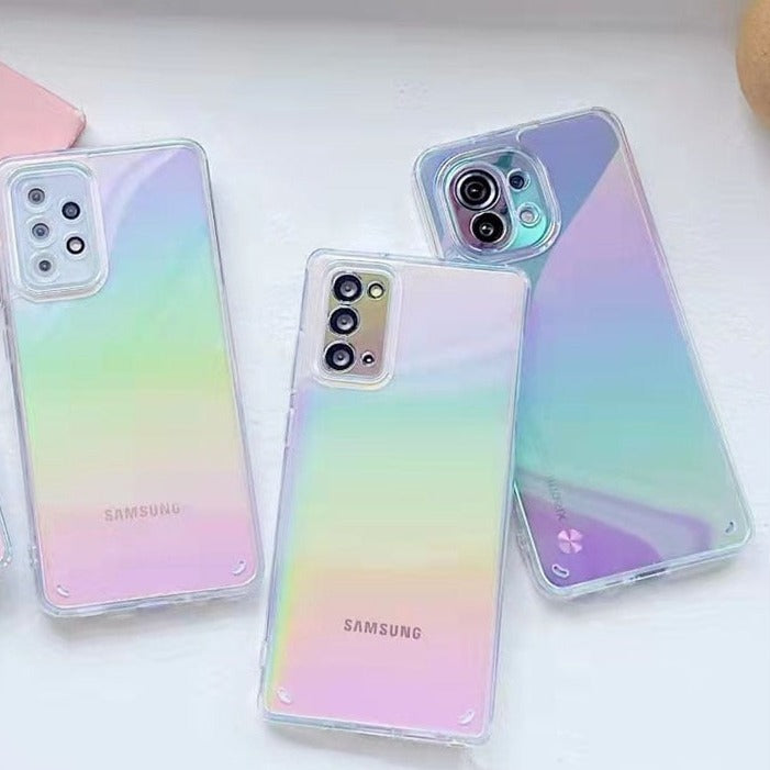 Rainbow Gradient Laser Clear Samsung Cases - CaseShoppe