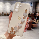 Heart Chain Samsung Case - CaseShoppe Samsung Galaxy S21 / Beige