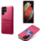 Dual Credit Card Slots Leather Samsung Cases - CaseShoppe Samsung S22 Ultra / Rose