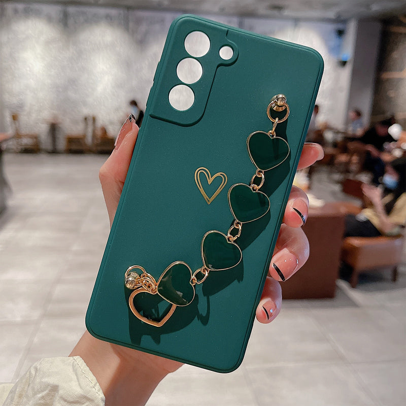 Heart Chain Samsung Case - CaseShoppe Samsung Galaxy S21 / Dark Green